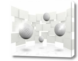 Картина 3D Белые шары