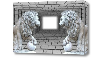 Картина 3D Львы