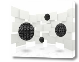 Картина 3D Черные шары