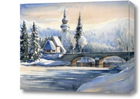 Картина зимний пейзаж